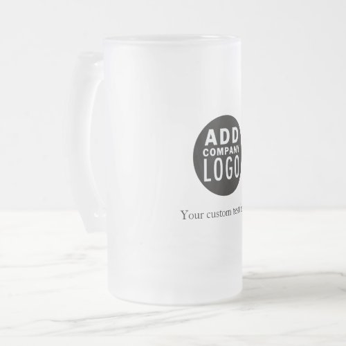 Add Your Own Logo Custom Text Frosted Glass Beer Mug