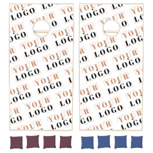 Add your Own Logo Diagonal Repeat Custom Branded Cornhole Set