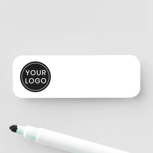 Add your own logo dry erase name tag