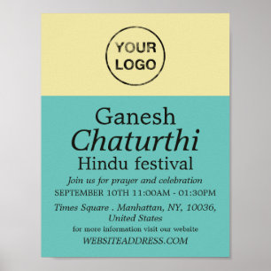 Add Your Own Logo, Hindu Event Advertising Poster