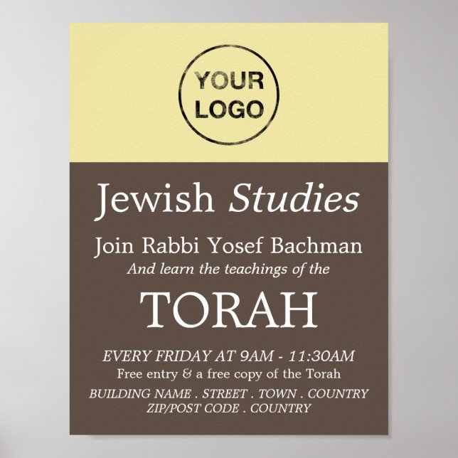 Add Your Own Logo, Judaism, Jewish Studies Advert Poster (Front)