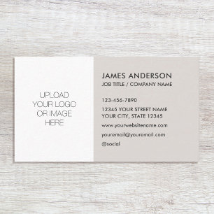 Add Your Own Logo Modern Minimalist Light Gray Business Card