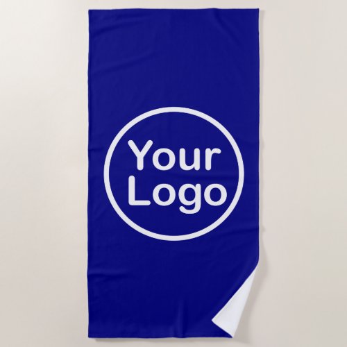 Add Your Own Logo  Navy Blue Beach Towel