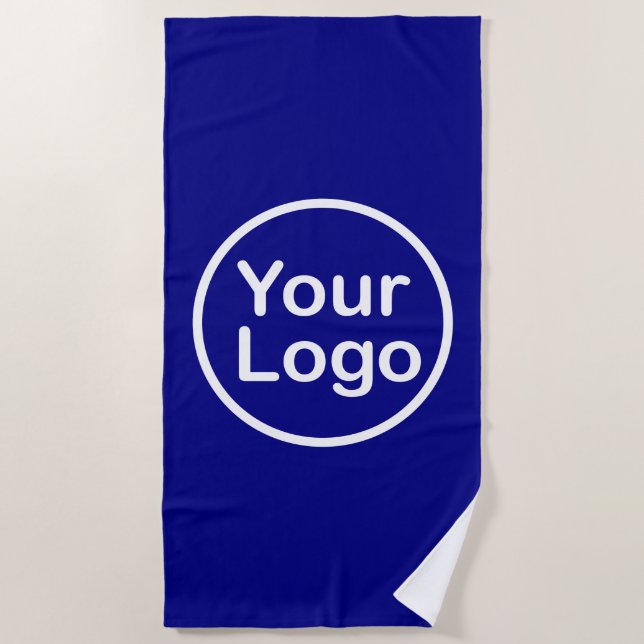 Add Your Own Logo | Navy Blue Beach Towel (Front)