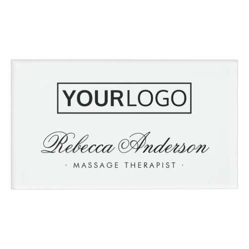 Add your own logo romantic calligraphy script name tag