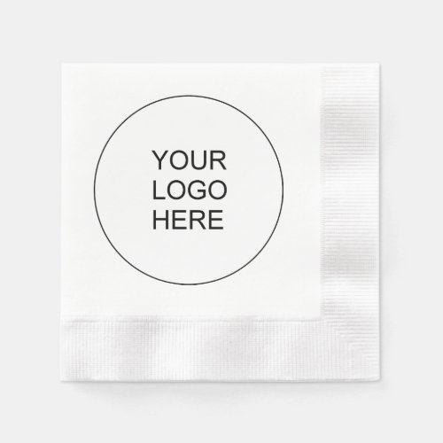 Add Your Own Logo Text Here White Coined Cocktail Napkins