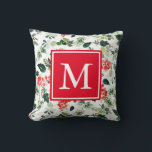 Add Your Own Monogram Holiday Greenery Pattern Throw Pillow<br><div class="desc">Add Your Own Monogram Holiday Greenery Pattern Throw Pillow.</div>