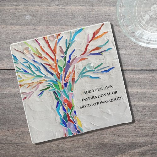 Add Your Own Motivational  Inspirational Quote  Glass Coaster