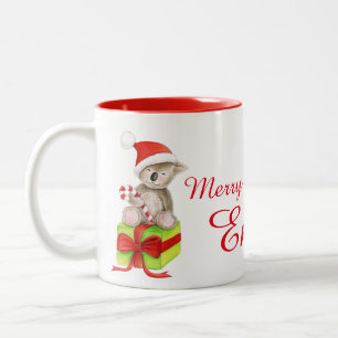 Add your own name Christmas koala mug