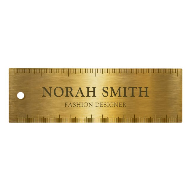 Add Your Own Name Gold Classy Modern Ruler (Front)