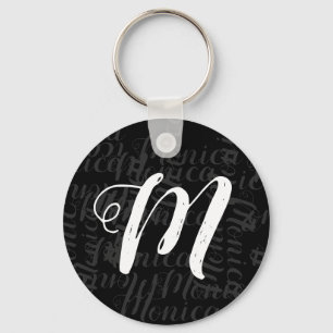 add your own name & initial to create a monogram keychain