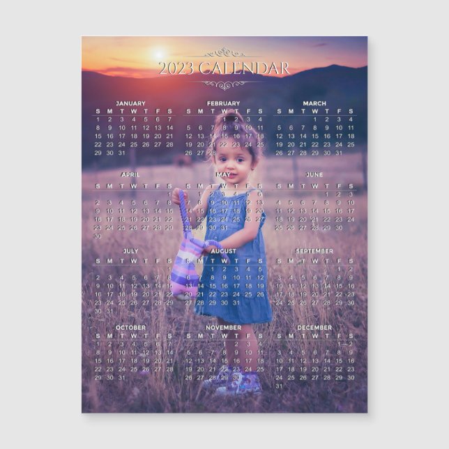 Add Your Own Photo 2023 Calendar | Magnetic Card (Front)
