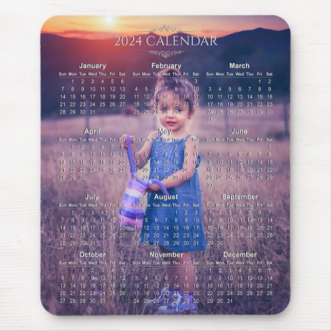 Add Your Own Photo 2024 Calendar | Mousepad (Front)