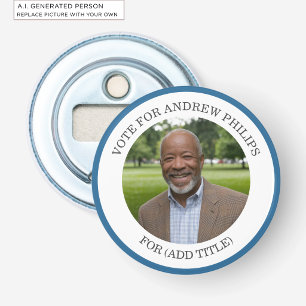 Add Your Own Photo and Election Campaign Title Bottle Opener