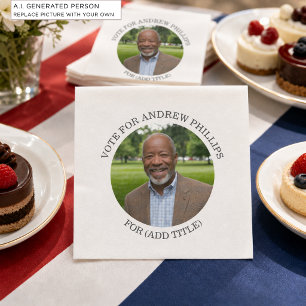 Add Your Own Photo and Election Campaign Title Napkins