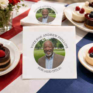 Add Your Own Photo and Election Campaign Title Napkins