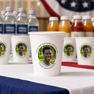 Add Your Own Photo and Election Campaign Title Paper Cups