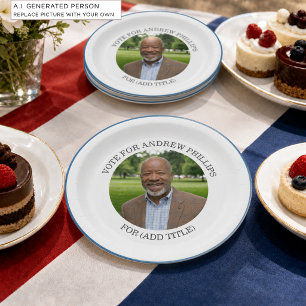 Add Your Own Photo and Election Campaign Title Paper Plates