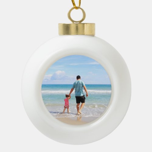 Add Your Own Photo andor Text Ceramic Ball Christmas Ornament