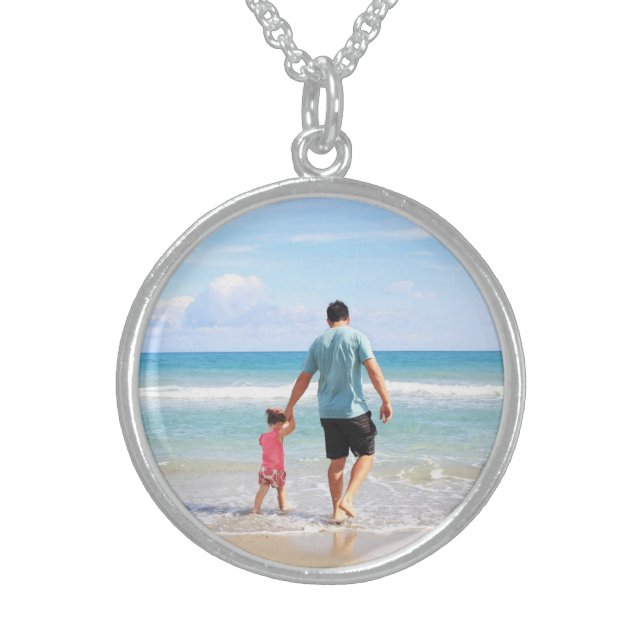 Add Your Own Photo and/or Text Sterling Silver Necklace (Front)
