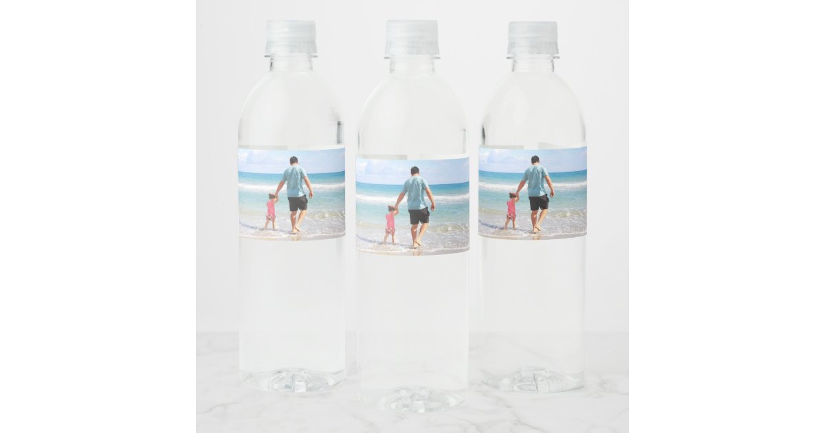 Add Your Own Photo and/or Text Water Bottle Label | Zazzle