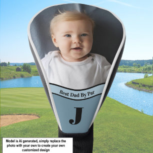 Add your own photo Best Dad blue personalized Golf Head Cover