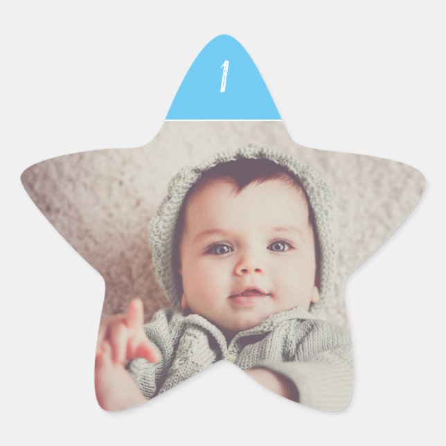 Add Your Own Photo Birthday Age  Stickers (Front)