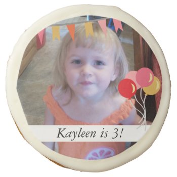 Add Your Own Photo Birthday Cookie by kids_birthdays at Zazzle
