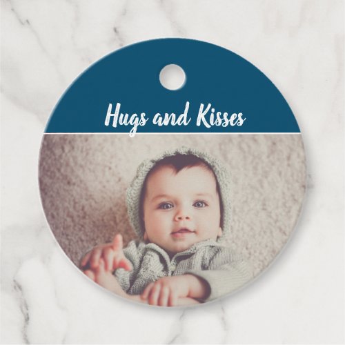 Add Your Own Photo Birthday Hugs and Kisses Favor Tags