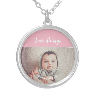 Add Your Own Photo Birthday Silver Plated Necklace