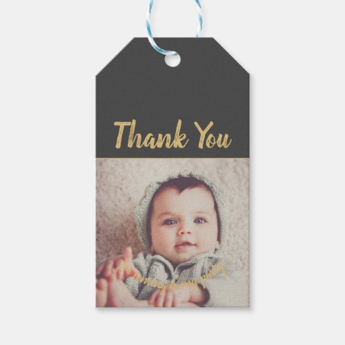 Add Your Own Photo Birthday Thank You for coming Gift Tags