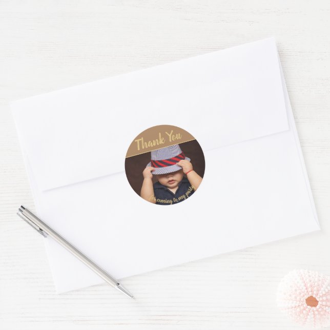 Add Your Own Photo Birthday Thank You  Stickers (Envelope)