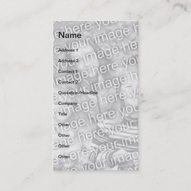 Add Your Own Photo Business Card (Front)