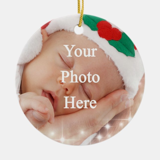 Add your own photo ceramic ornament (Front)