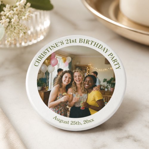 Add Your Own Photo Chic 21st Birthday Favor Magnet