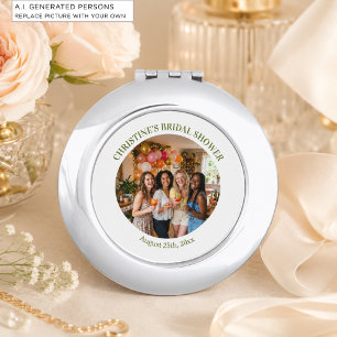 Add Your Own Photo Chic Bridal Shower Favor Compact Mirror