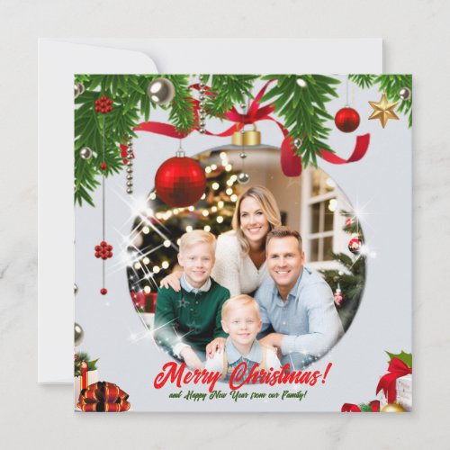 Add Your Own Photo Christmas Ornament Card Holiday Card