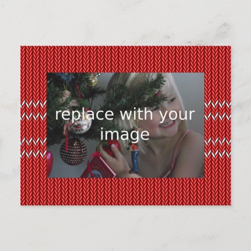 Add your own photo Christmas Sweater Holiday Postcard