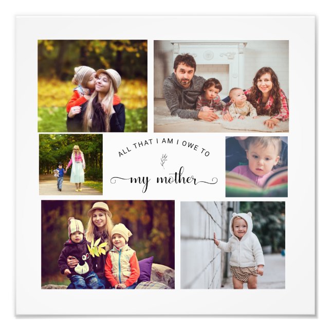 Add your own Photo Collage Mother Best Mom Quote (Front)