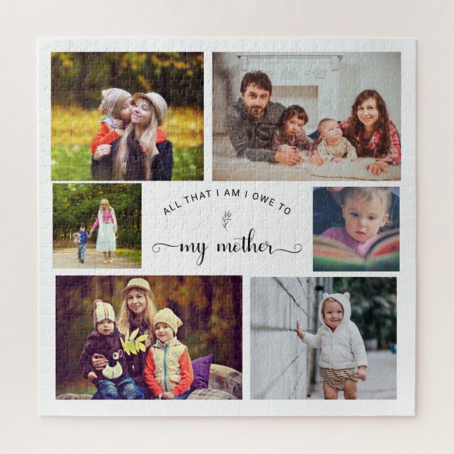 Add your own Photo Collage Mother Best Mom Quote Jigsaw Puzzle (Vertical)