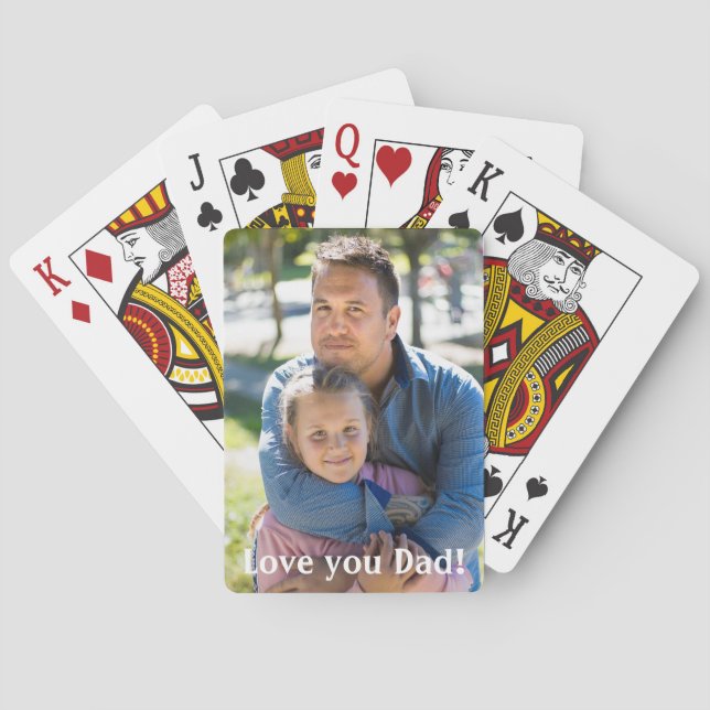 Add your own photo custom Father's Day Poker Cards (Back)