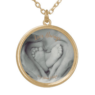 Add Your Own Photo Custom Message Gold Plated Necklace