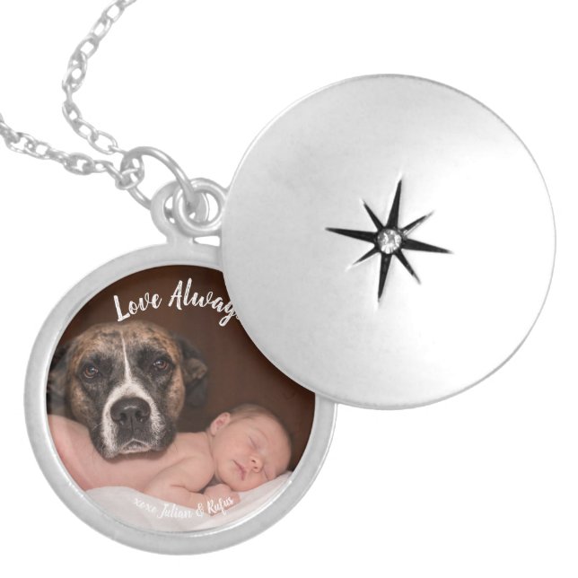 Add Your Own Photo Custom Message Locket Necklace (Front)