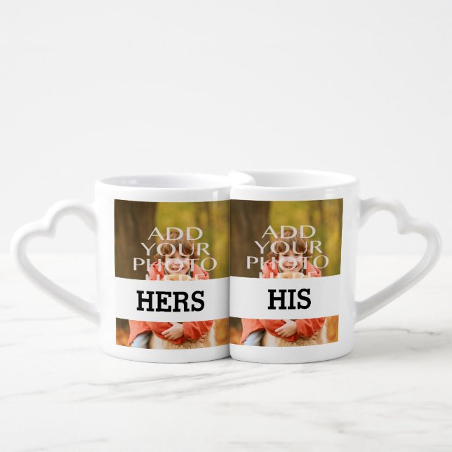 Add Your Own Photo Custom Personalized Coffee Mug Set (Front Nesting)