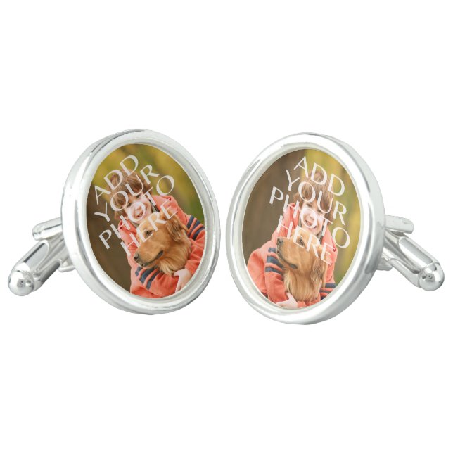 Add Your Own Photo Custom Personalized Cufflinks (Angled)