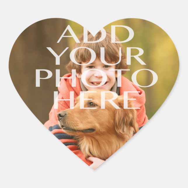 Add Your Own Photo Custom Personalized Heart Sticker (Front)