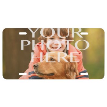 Add Your Own Photo Custom Personalized License Plate by MonogramGalleryGifts at Zazzle