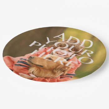 Add Your Own Photo Custom Personalized Paper Plates by MonogramGalleryGifts at Zazzle