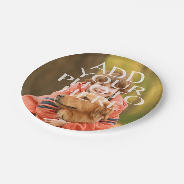 Add Your Own Photo Custom Personalized Paper Plates (Angled)
