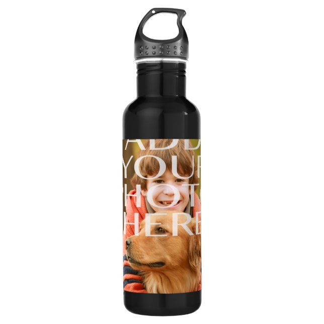 Add Your Own Photo Custom Personalized Stainless Steel Water Bottle (Front)